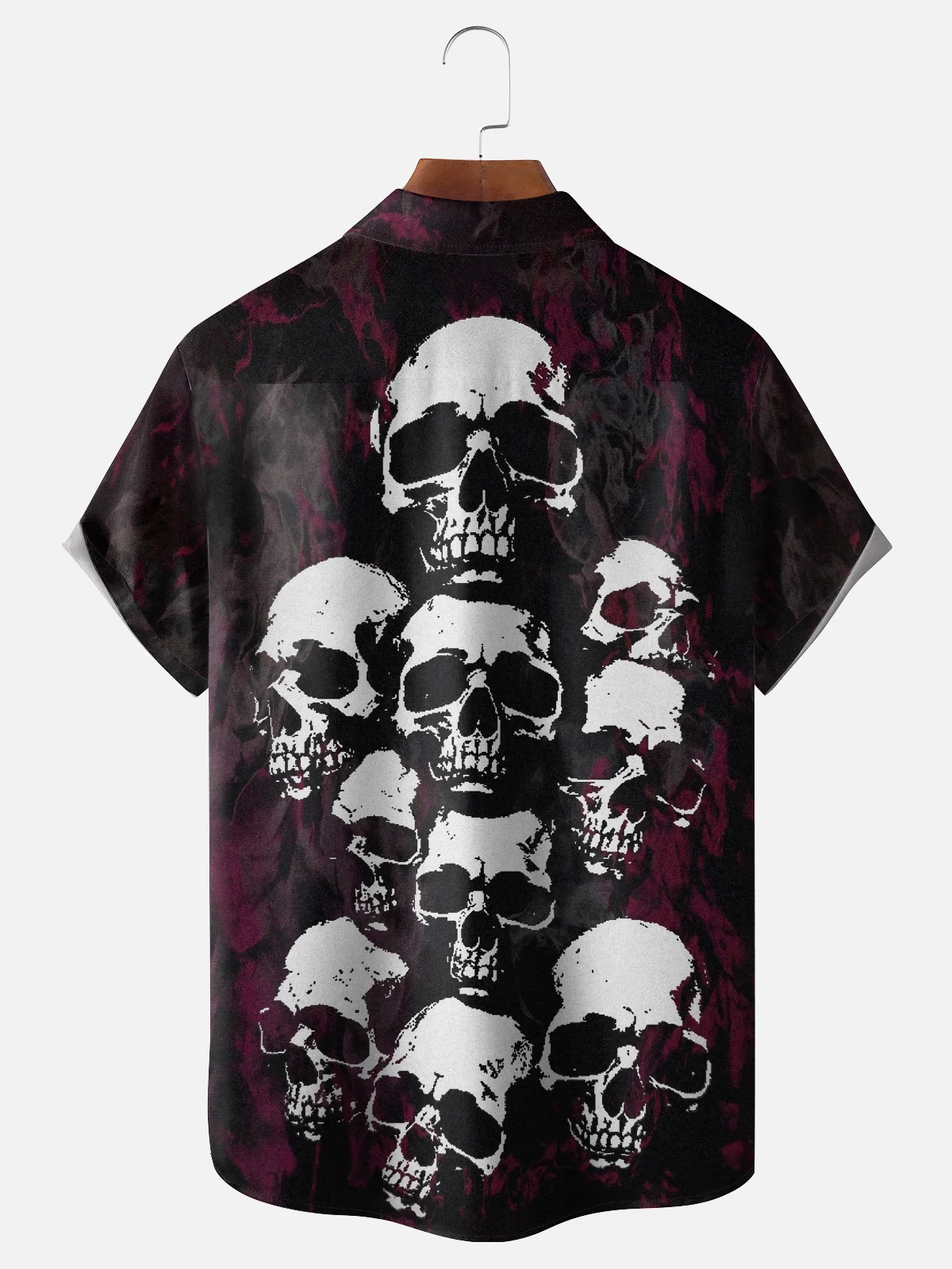 Moisture-wicking Music Skull Chest Pocket Casual Shirt