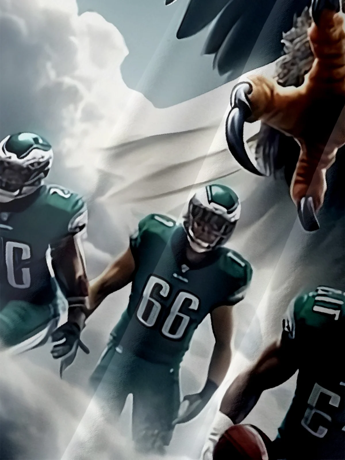 Tall Size Moisture-wicking Philadelphia Football Art Eagles Chest Pocket Casual Shirt