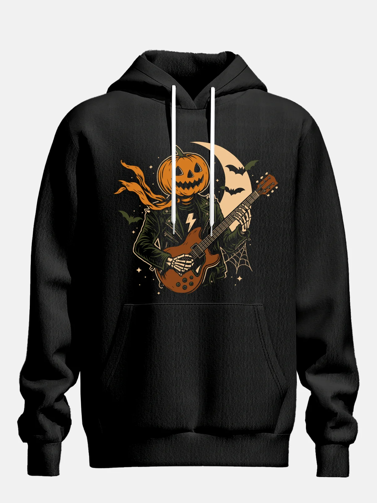 Hardaddy X Contatoeoli Studio Halloween Music Guitar Skull Casual Hoodie Sweatshirt
