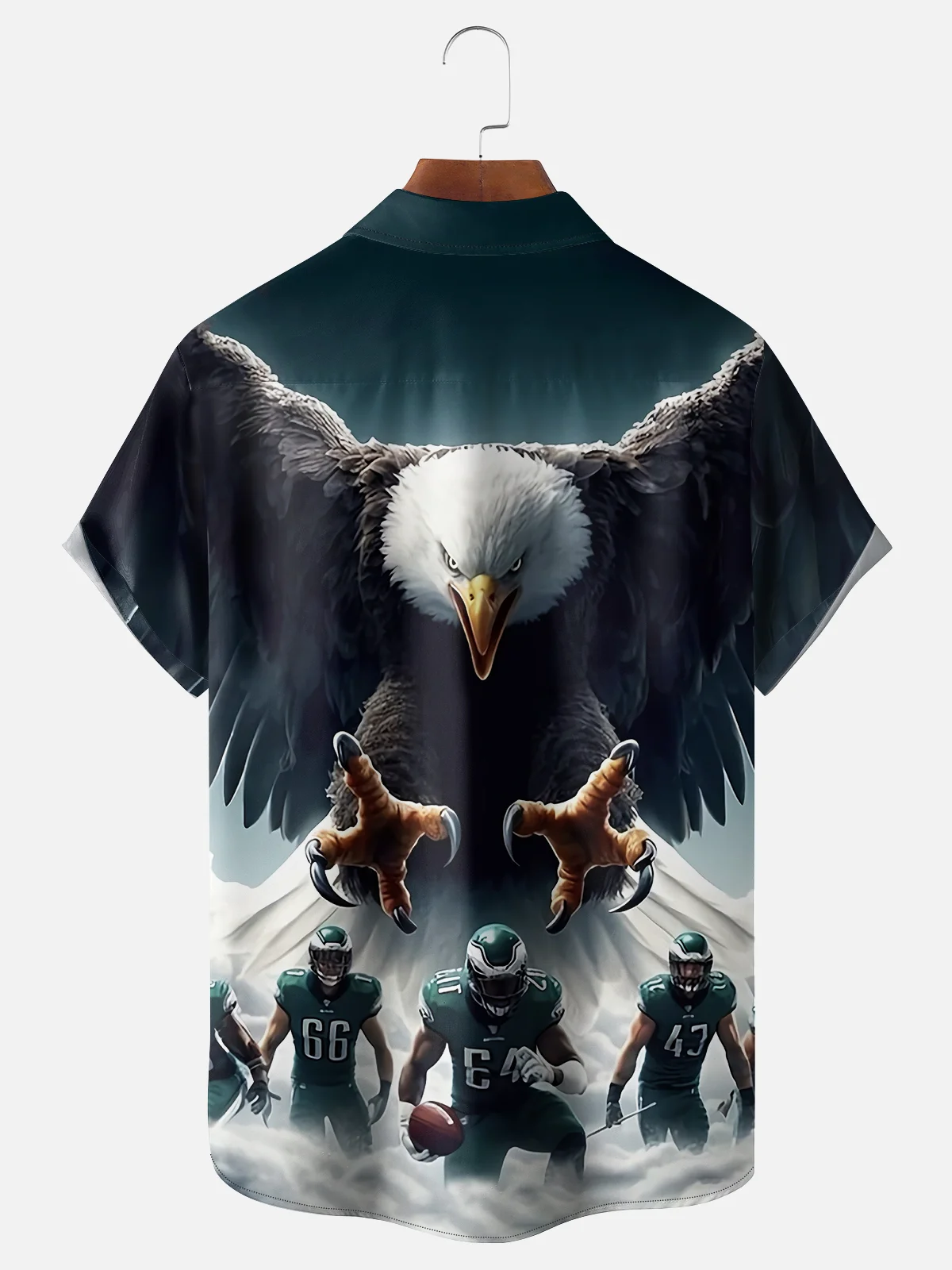 Tall Size Moisture-wicking Philadelphia Football Art Eagles Chest Pocket Casual Shirt