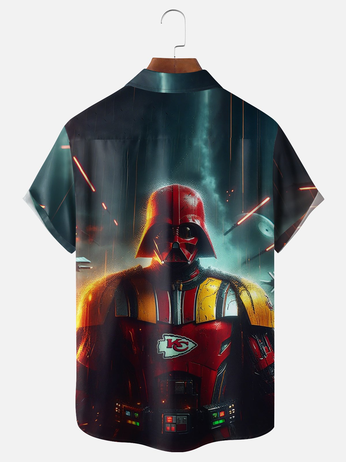 Moisture Wicking Kansas City Chiefs Star Wars Chest Pocket Hawaiian Shirt