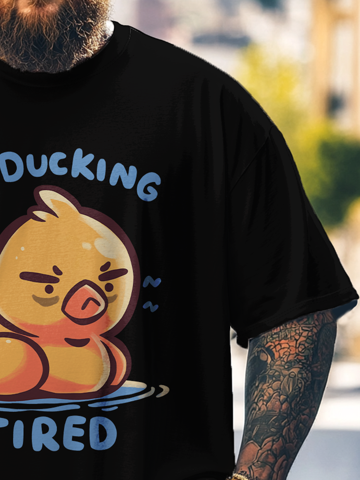 Hardaddy x Techranova Big Size Men's Funny Yellow Duck Loose T-shirt