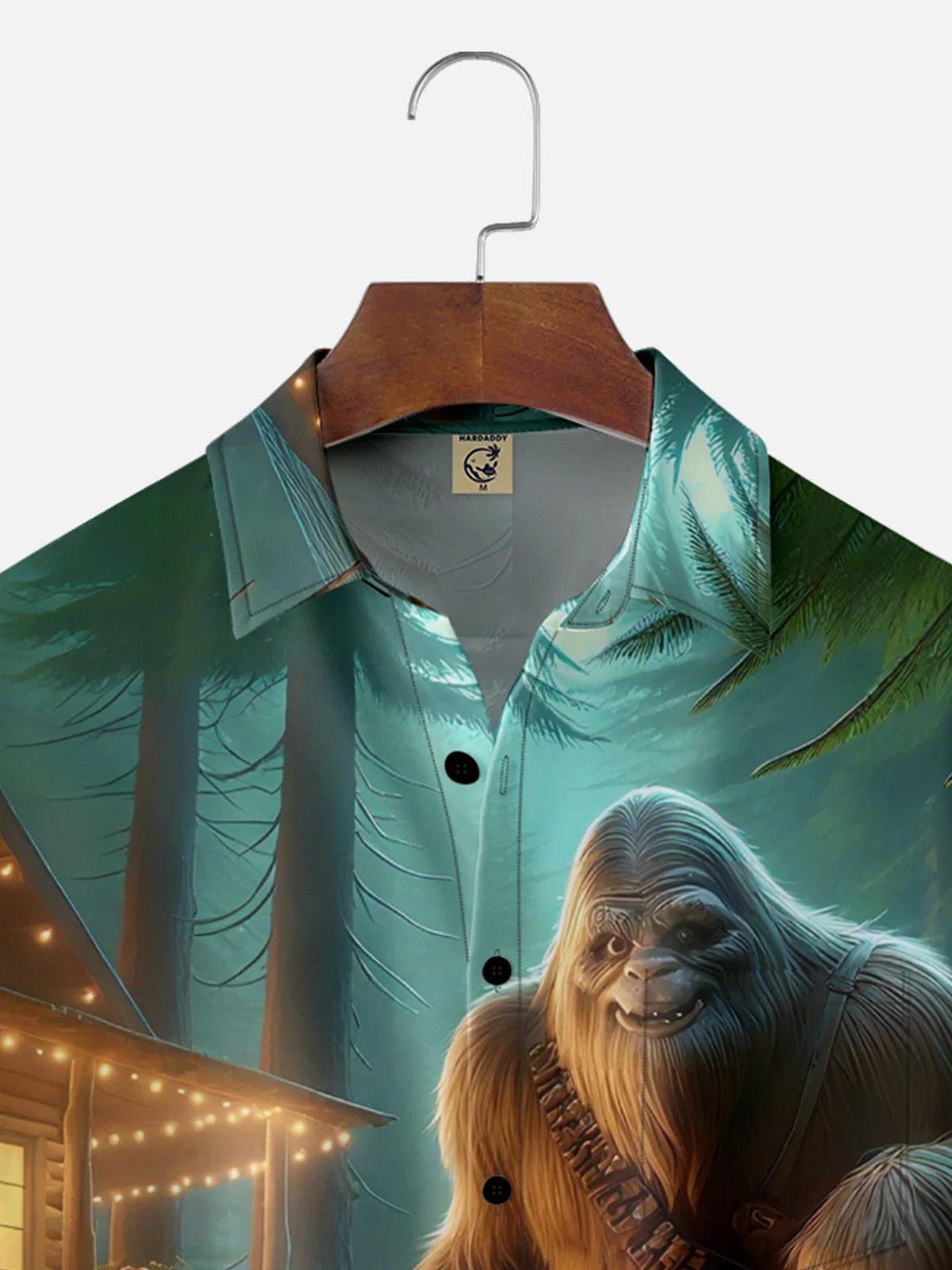 Moisture-wicking Halloween Bigfoot Pumpkin Chest Pocket Casual Shirt