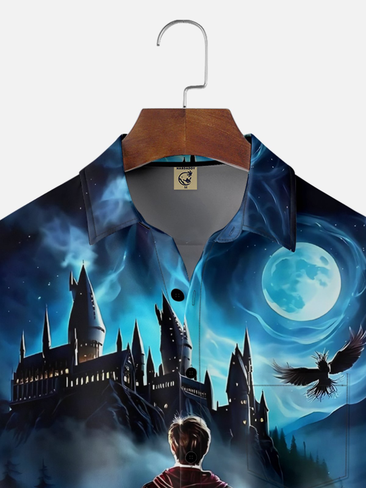 Moisture-wicking Magic Castle Art Harry Chest Pocket Hawaiian Shirt