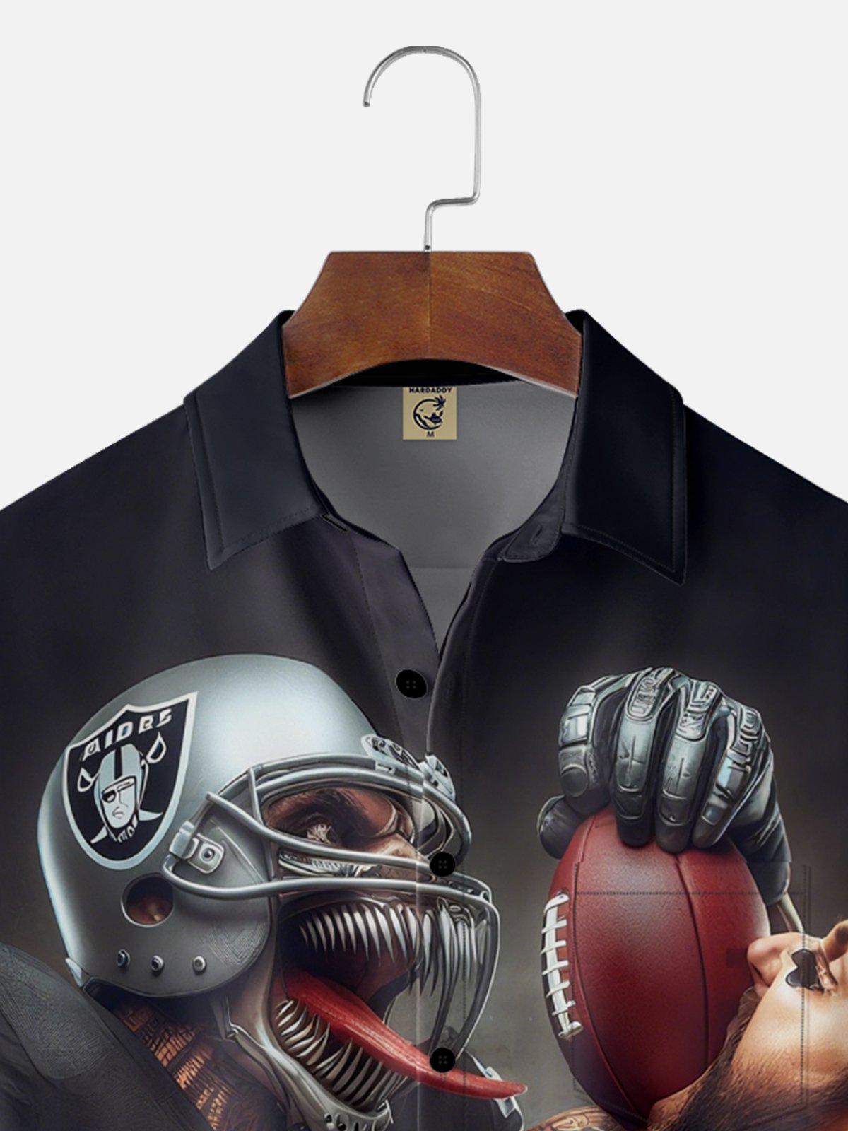 Moisture-wicking American Football Las Vegas Art Fun Raiders Chest Pocket Casual Shirt