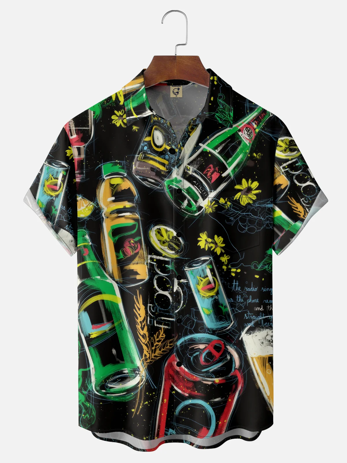 Moisture-wicking Oktoberfest Fun Beer Art Chest Pocket Casual Shirt