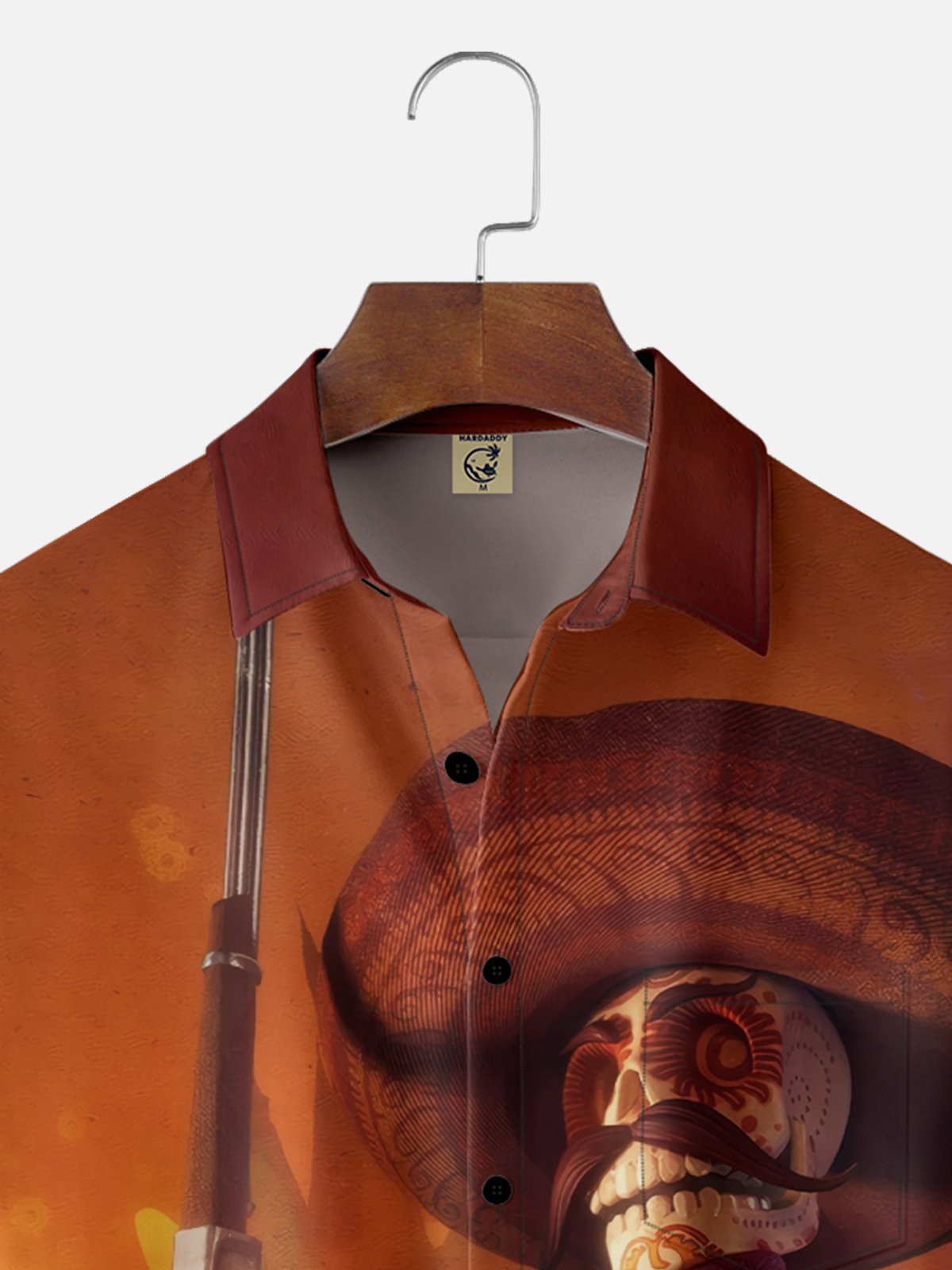 Moisture-wicking Mexican Skeleton Dead Cowboy Chest Pocket Casual Shirt