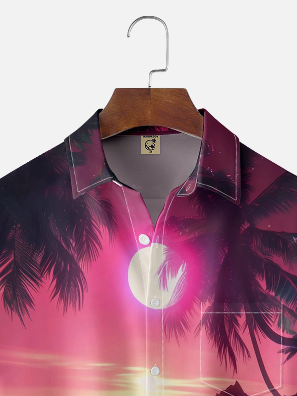 Moisture-wicking Dream Beach Art Party Chest Pocket Hawaiian Shirt