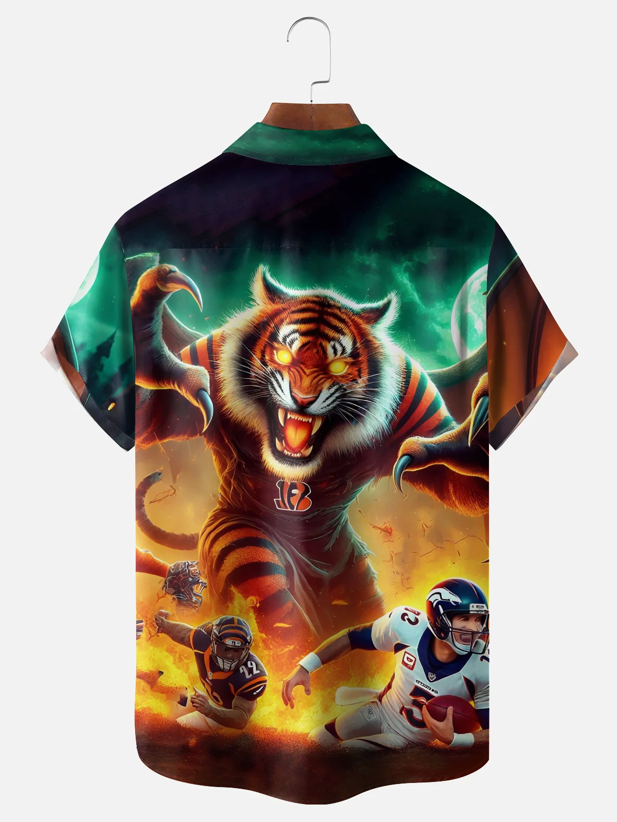 Moisture-wicking American Football Cincinnati Art Fun Bengals Chest Pocket Casual Shirt