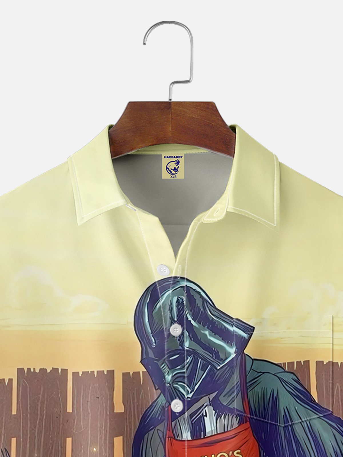 Big Size Moisture-wicking Star Robot Droid Grill Chest Pocket Hawaiian Shirt