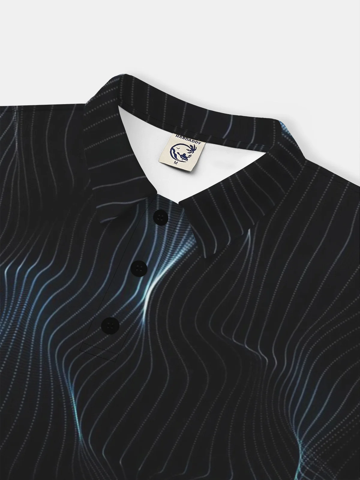 Moisture-Wicking 3D Gradient Abstract Stripe Short Sleeve Golf Polo