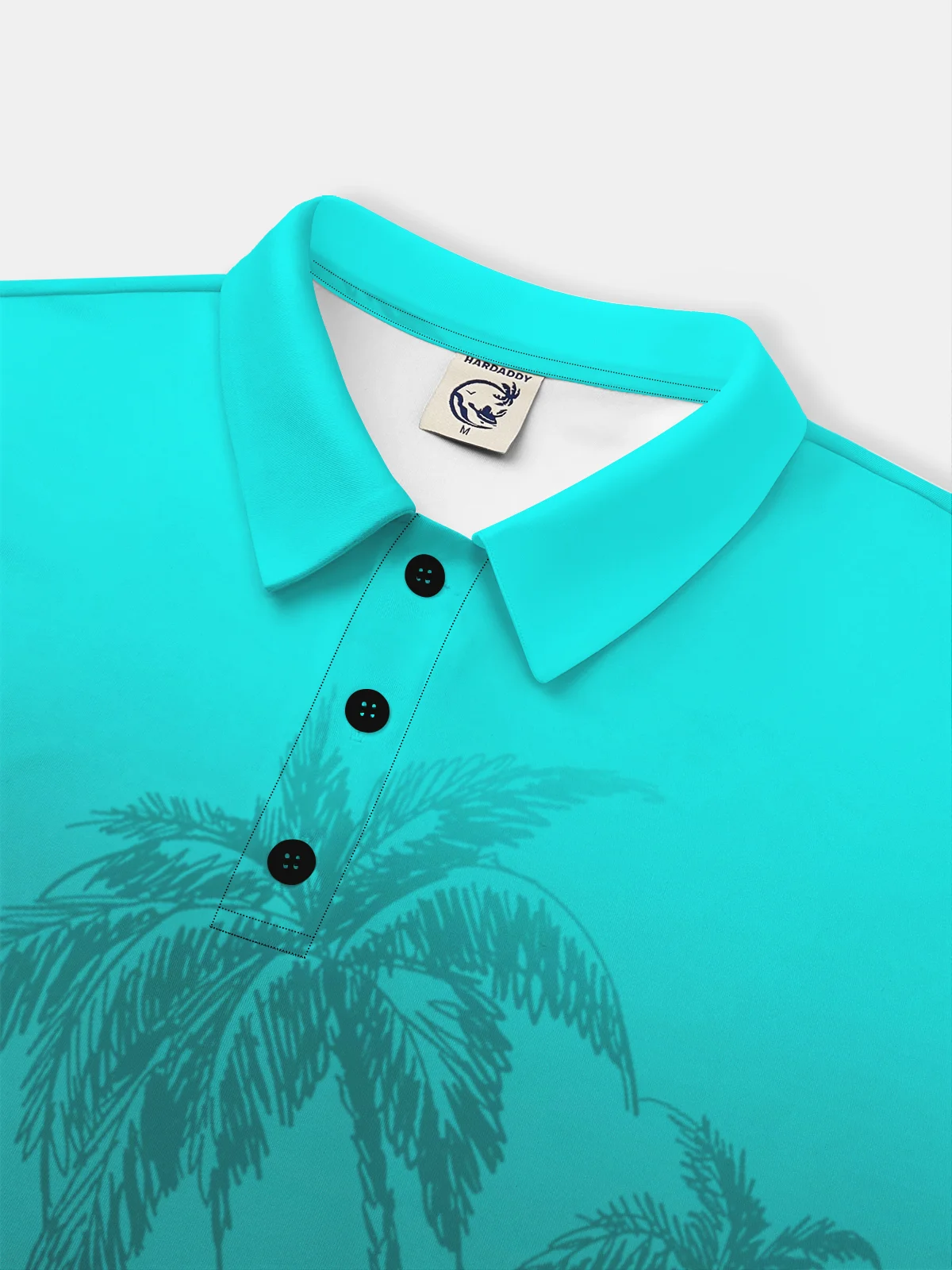 Moisture-Wicking 3D Ombre Coconut Tree Short Sleeve Golf Polo