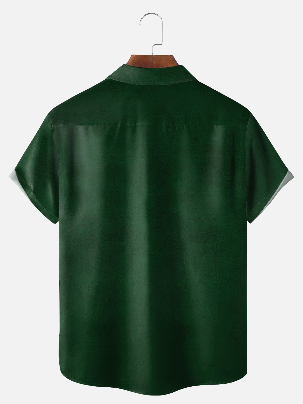 Big Size Moisture-wicking St. Patrick's Day Four Leaf Clover Stripe Chest Pocket Bowling Shirt