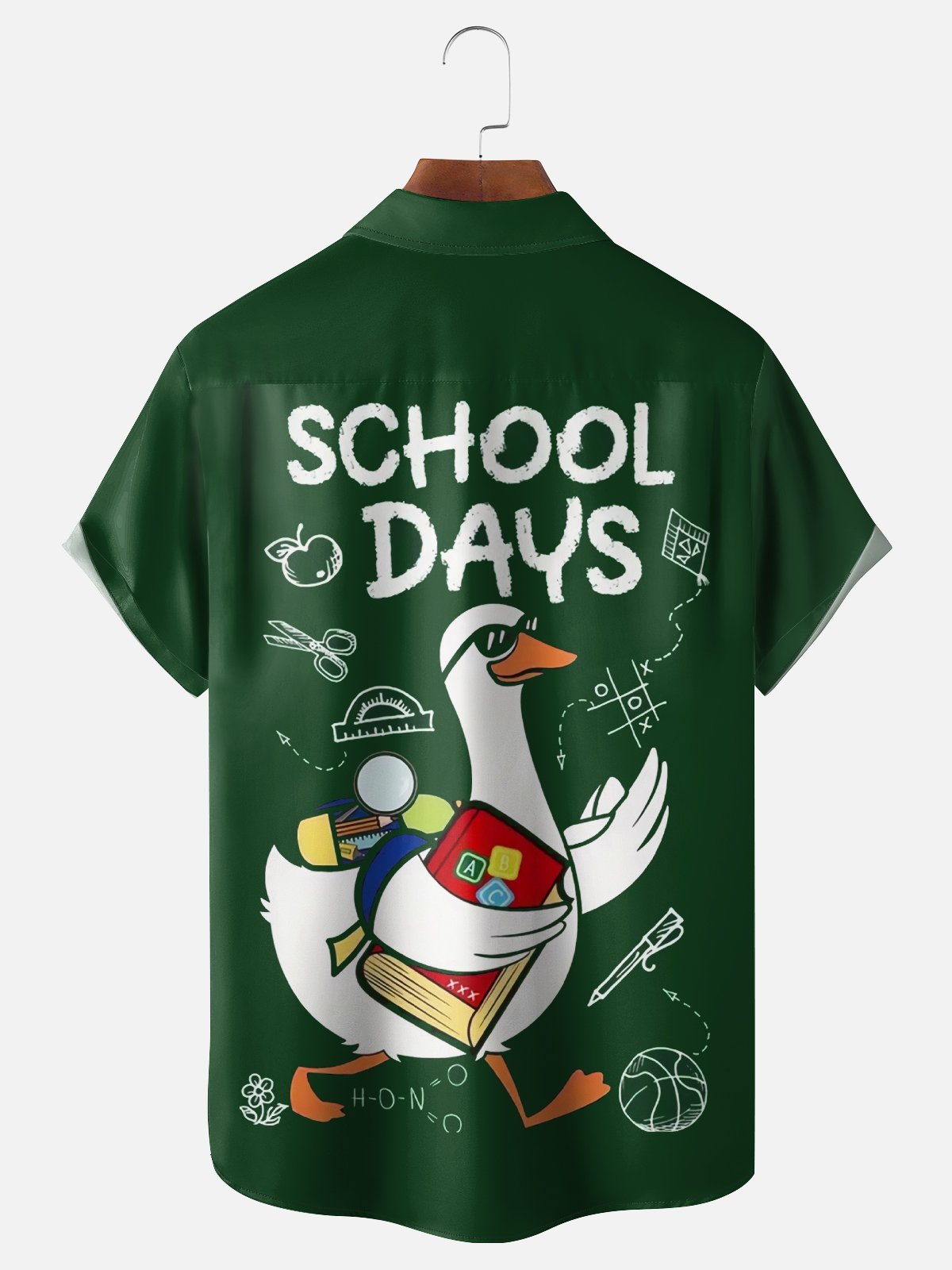 Moisture-Wicking Back to School School Day Chest Pocket Hawaiian Shirt