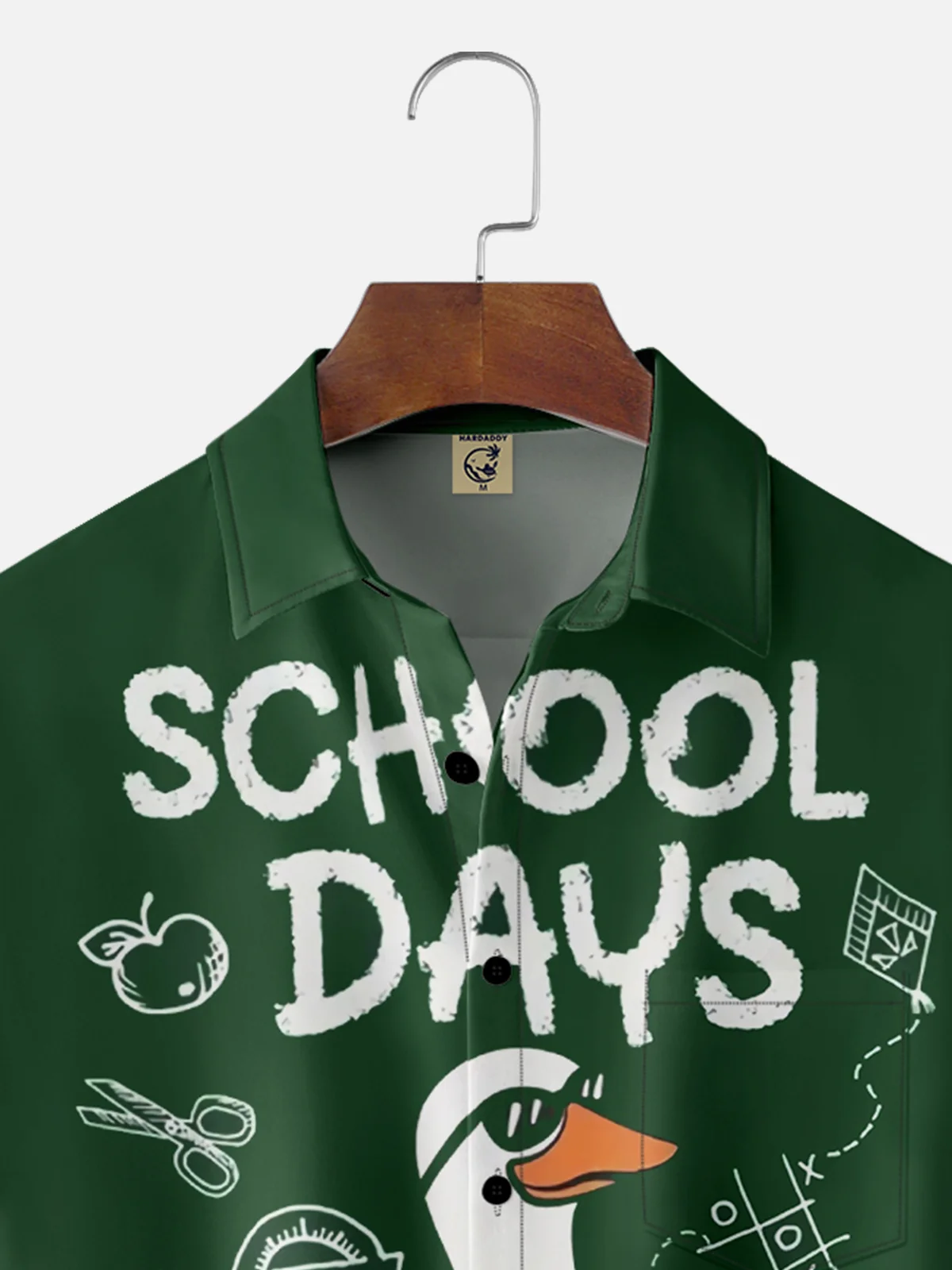 Moisture-Wicking Back to School School Day Chest Pocket Hawaiian Shirt