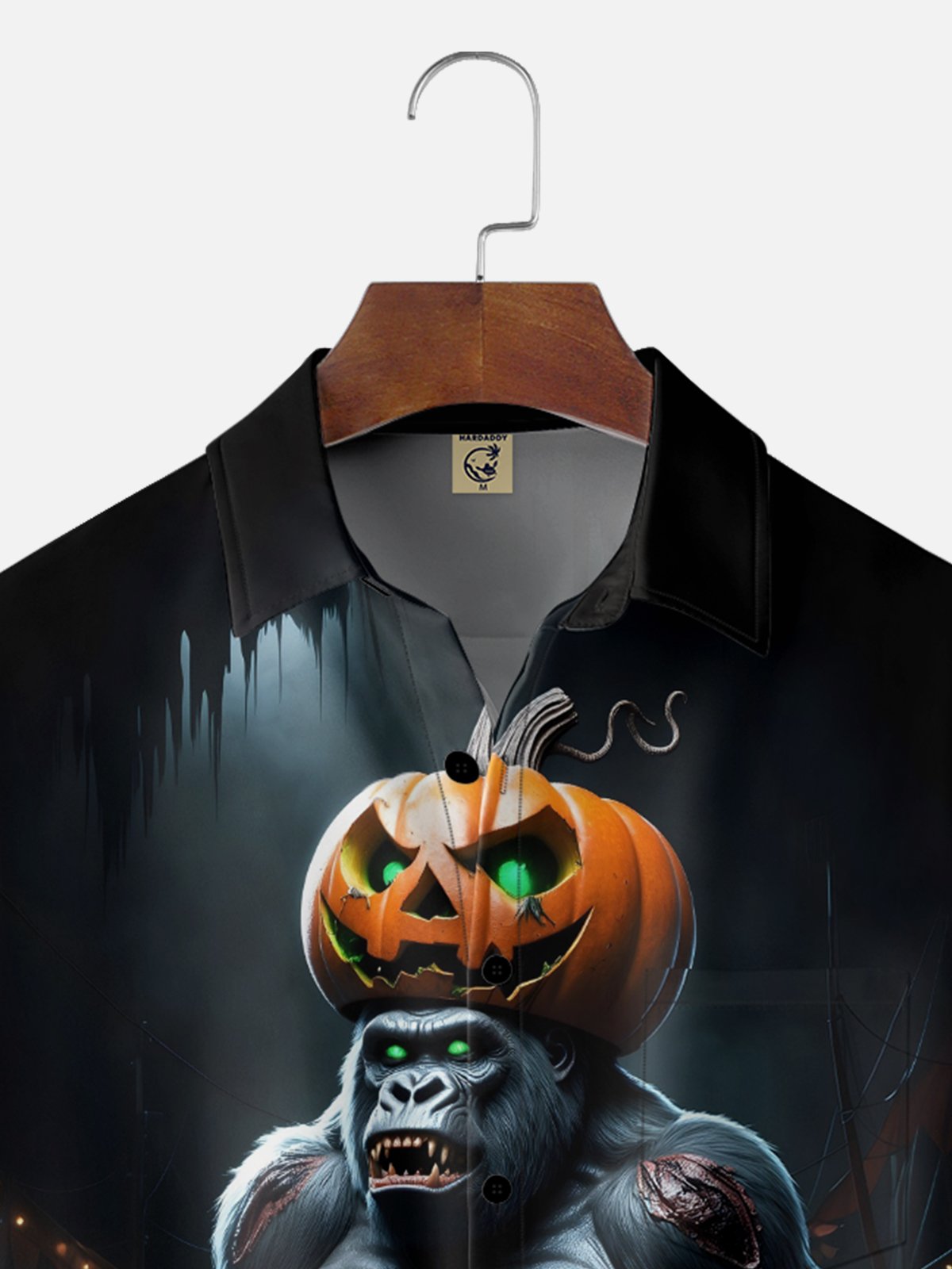 Moisture-wicking Halloween Bigfoot Chest Pocket Casual Shirt