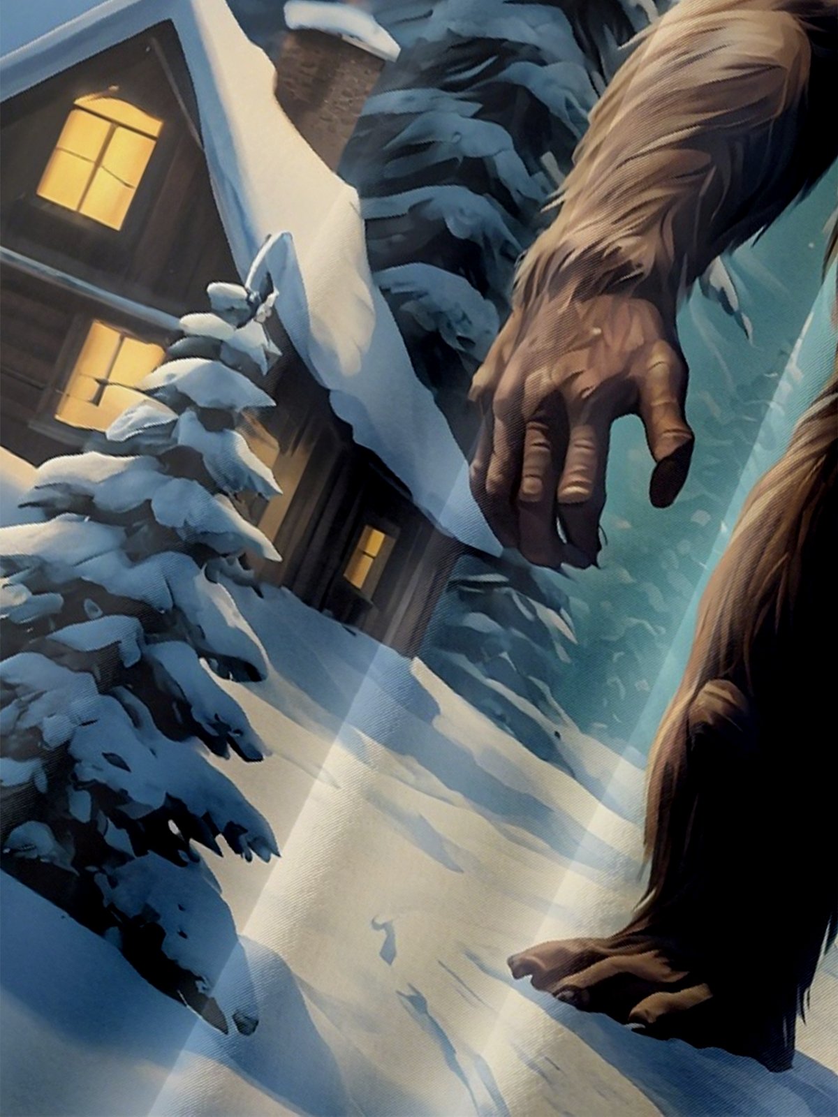 Moisture-Wicking Christmas Bigfoot Art Chest Pocket Hawaiian Shirt