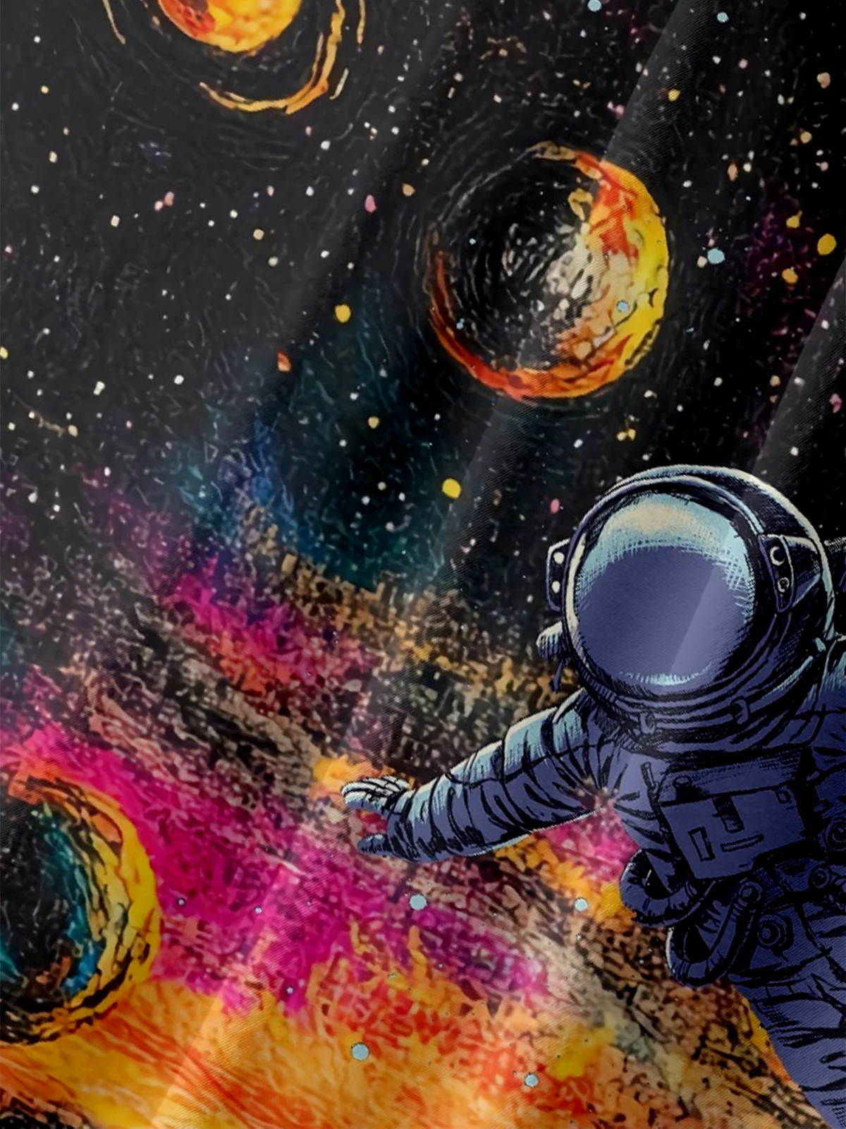 Hardaddy x Digital Carbine Moisture-Wicking Ombre Astronaut Planet Chest Pocket Hawaiian Shirt