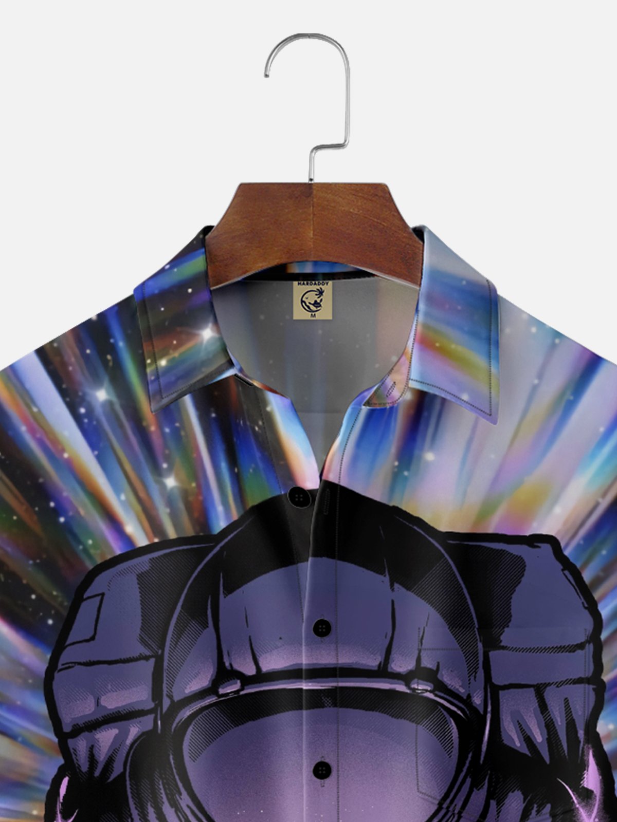 Hardaddy x Digital Carbine Moisture-Wicking Abstract Gradient Color Universe Astronaut Chest Pocket Hawaiian Shirt