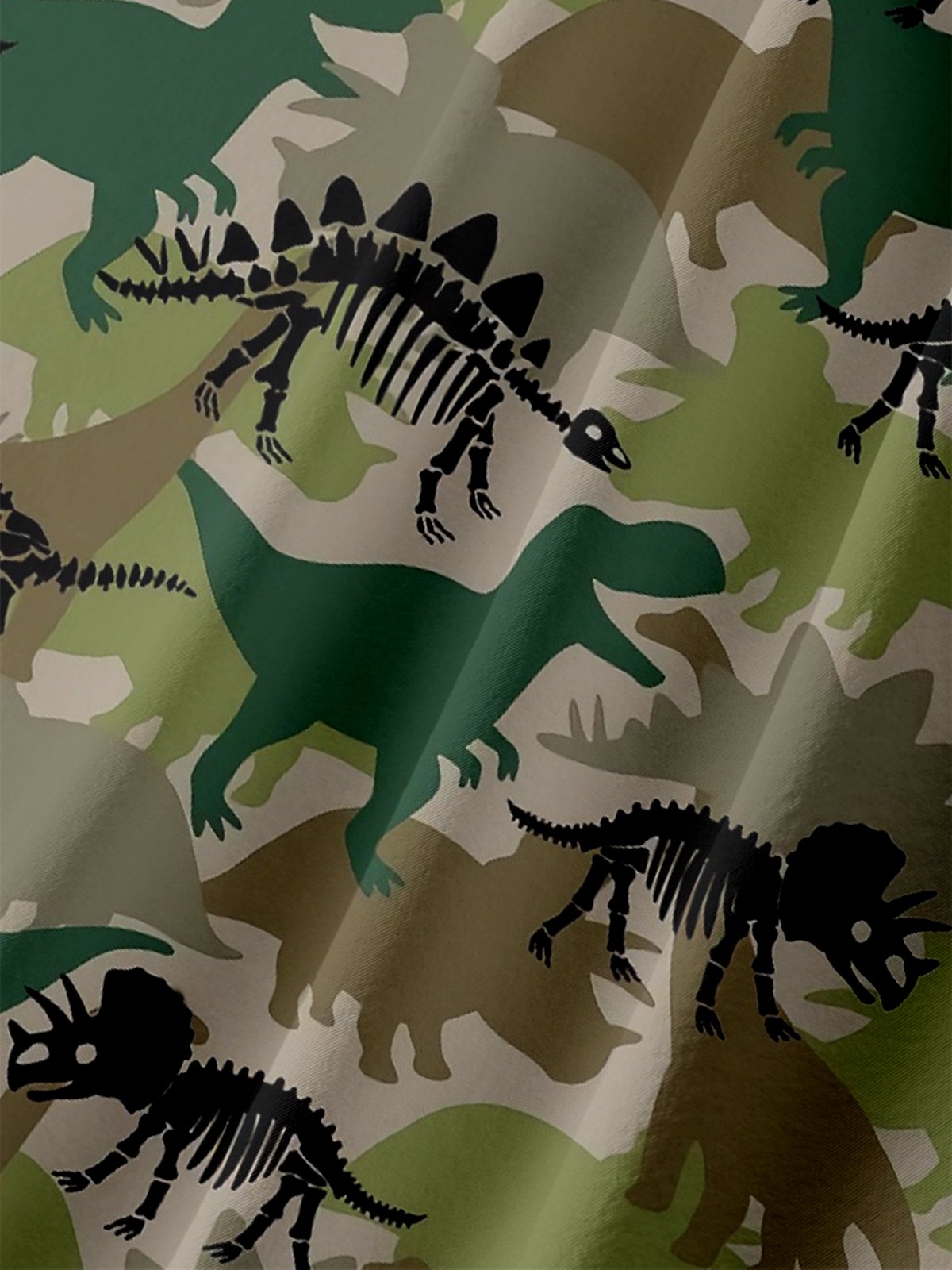 Moisture-Wicking Dinosaur Chest Pocket Hawaiian Shirt