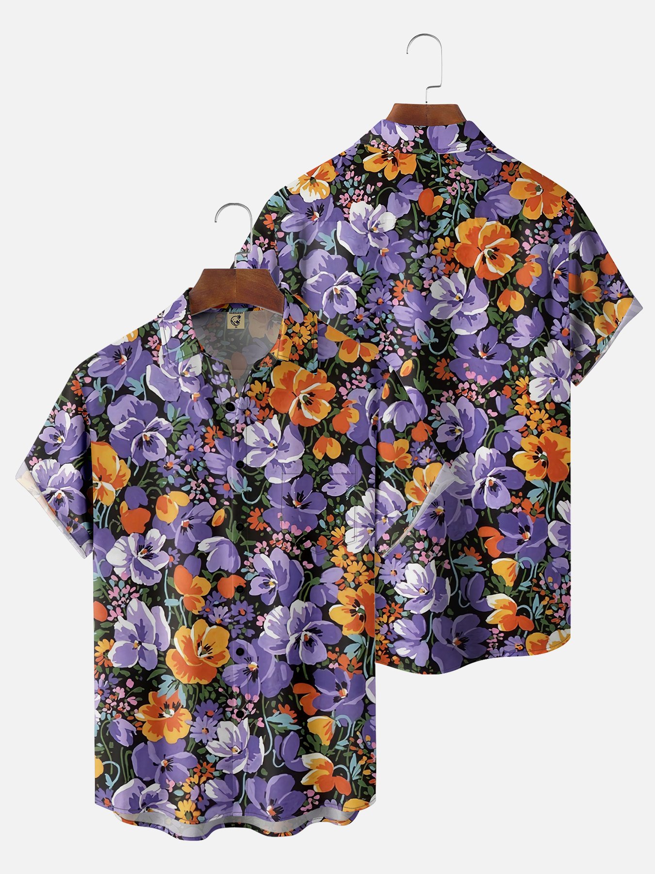 Moisture-wicking Floral Chest Pocket Hawaiian Shirt