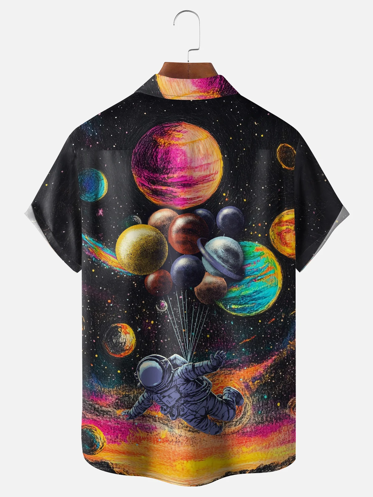 Hardaddy x Digital Carbine Moisture-Wicking Ombre Astronaut Planet Chest Pocket Hawaiian Shirt