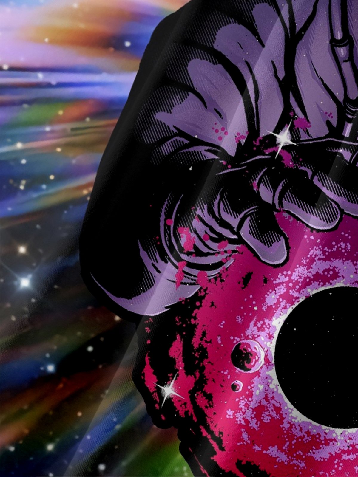 Hardaddy x Digital Carbine Moisture-Wicking Abstract Gradient Color Universe Astronaut Chest Pocket Hawaiian Shirt
