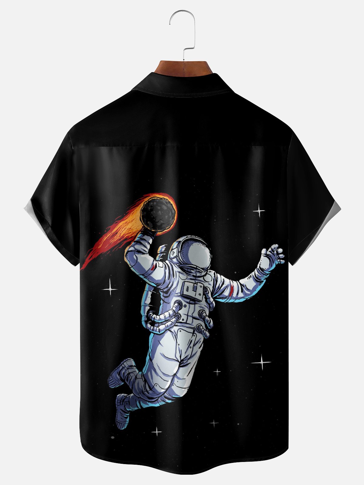 Hardaddy x Digital Carbine Moisture-Wicking Abstract Gradient Color Universe Astronaut Chest Pocket Hawaiian Shirt