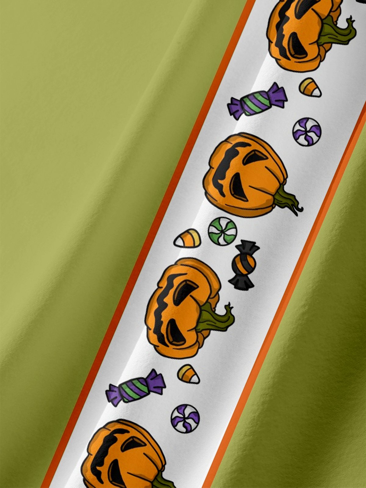 Moisture-wicking Halloween Pumpkin Chest Pocket Bowling Shirt