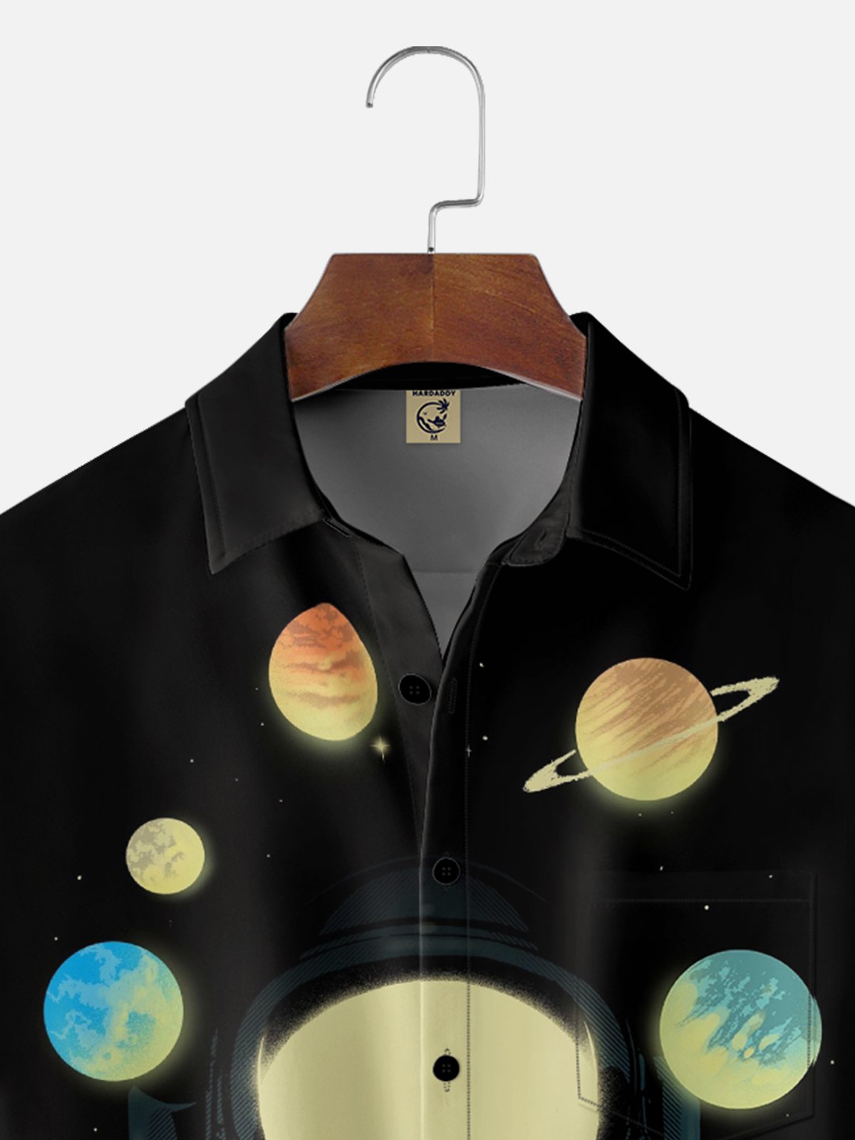 Hardaddy x Digital Carbine Moisture-Wicking Abstract Gradient Color Universe Astronaut Chest Pocket Hawaiian Shirt