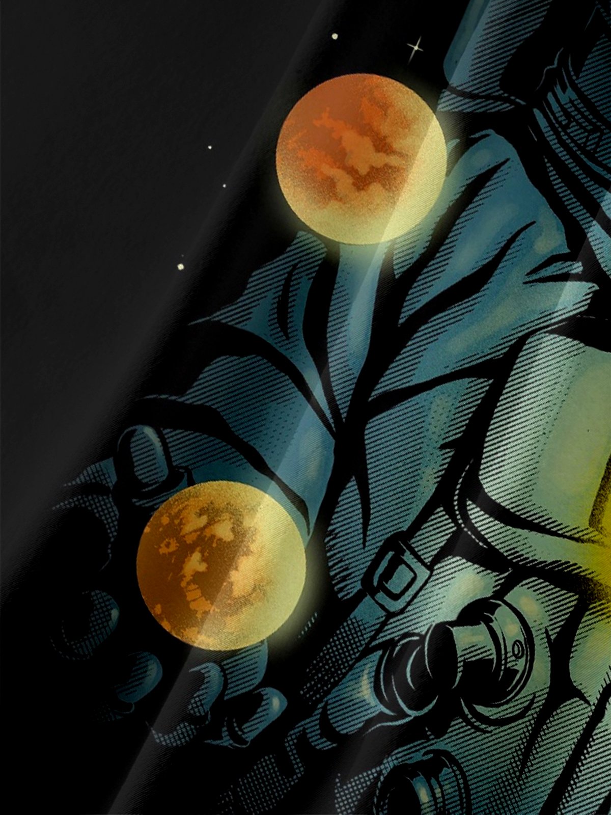 Hardaddy x Digital Carbine Moisture-Wicking Abstract Gradient Color Universe Astronaut Chest Pocket Hawaiian Shirt