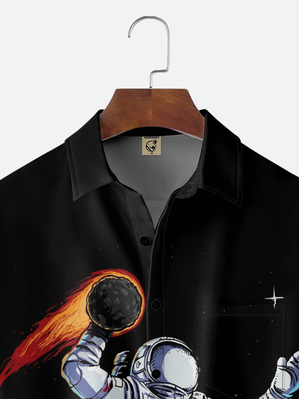 Hardaddy x Digital Carbine Moisture-Wicking Abstract Gradient Color Universe Astronaut Chest Pocket Hawaiian Shirt