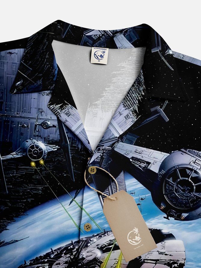 Tall Size Moisture-wicking Star Robot Aloha Shirt