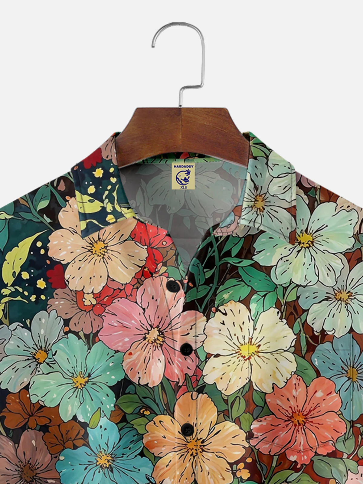 Big Size Moisture-wicking Floral Chest Pocket Hawaiian Shirt