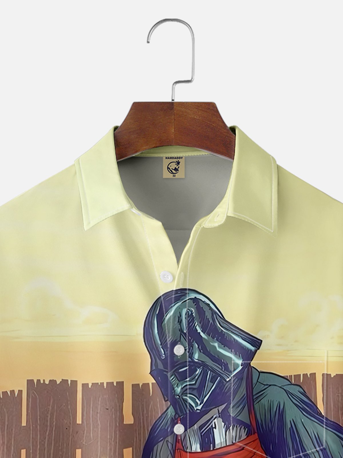 Tall Size Moisture-wicking Star Robot Droid Grill Chest Pocket Hawaiian Shirt