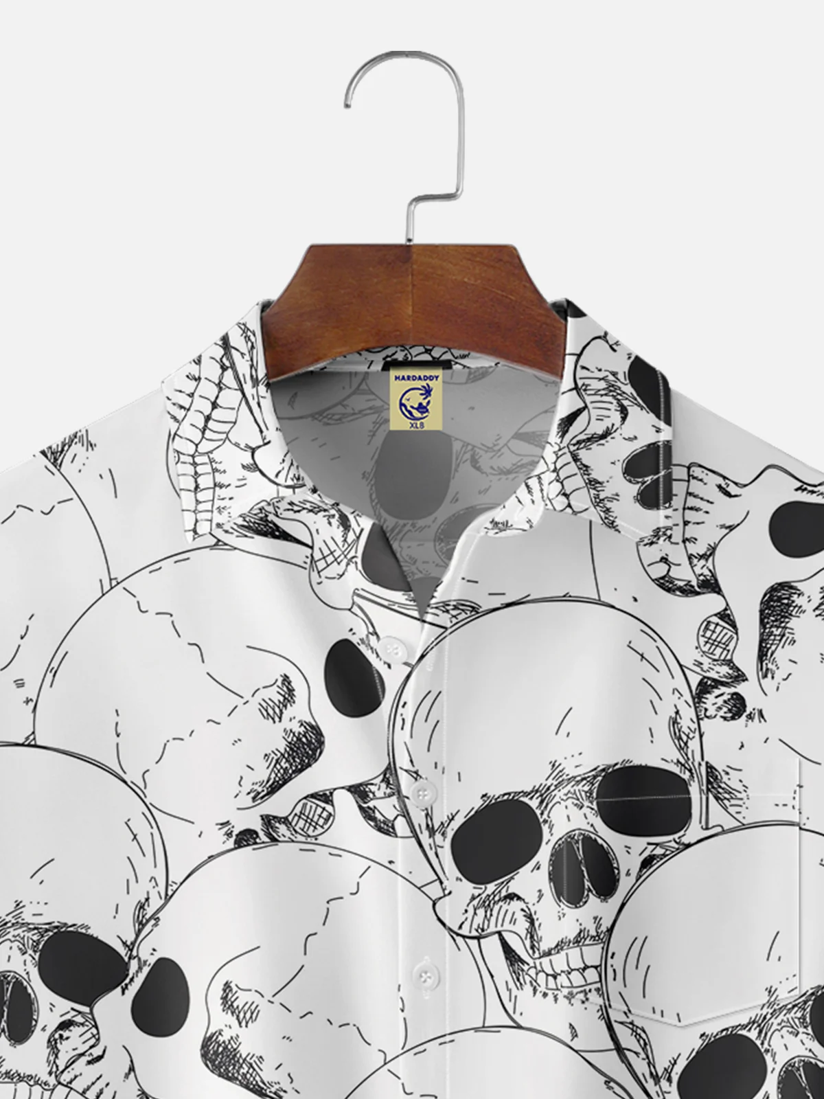 Hardaddy X Valentina Bjekovic Big Size Music Rock Skull Chest Pocket Casual Shirt