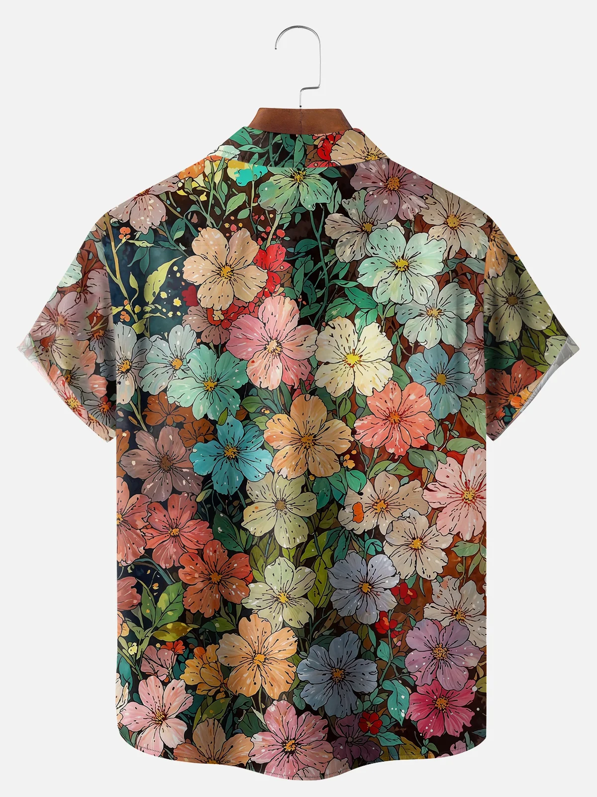 Big Size Moisture-wicking Floral Chest Pocket Hawaiian Shirt