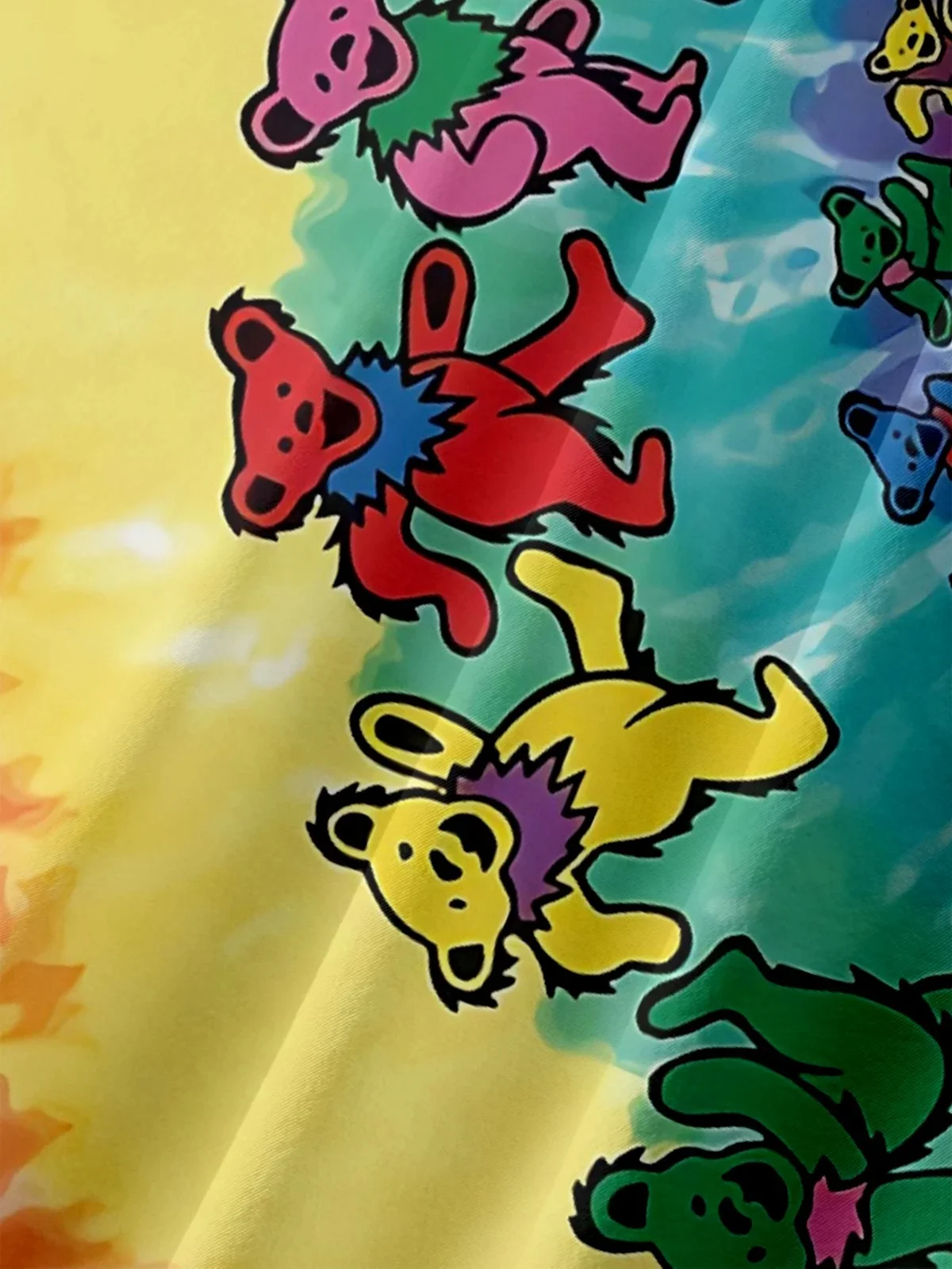 Tall Size Moisture-wicking Hippie Music Bear Chest Pocket Casual Shirt