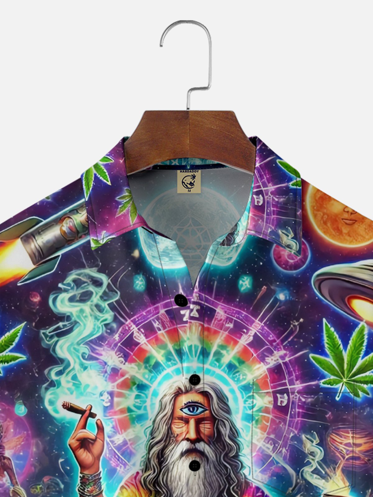 Moisture-wicking Hippie Chest Pocket Hawaiian Shirt