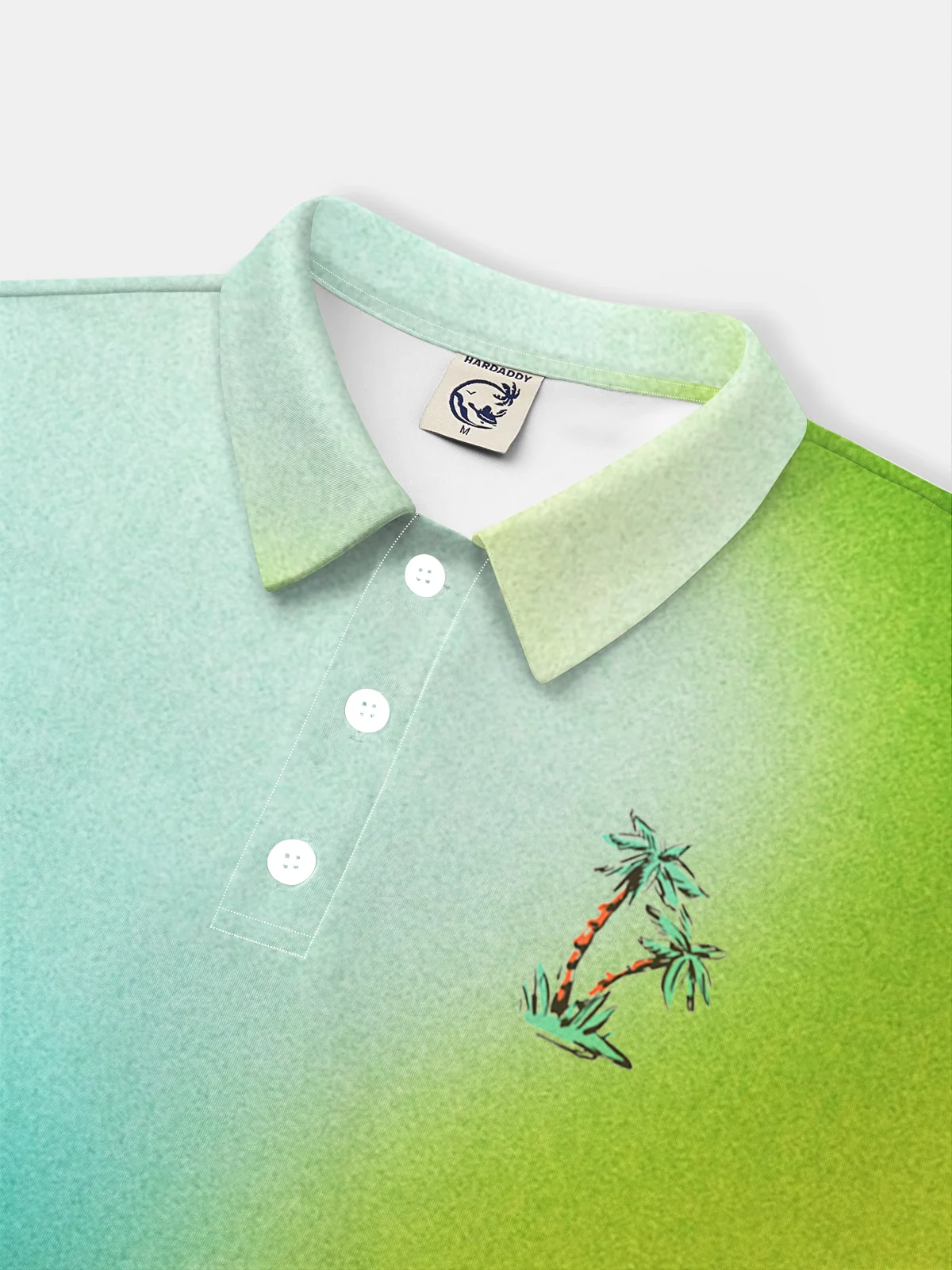 Moisture-Wicking Gradient Coconut Tree Short Sleeve Golf Polo