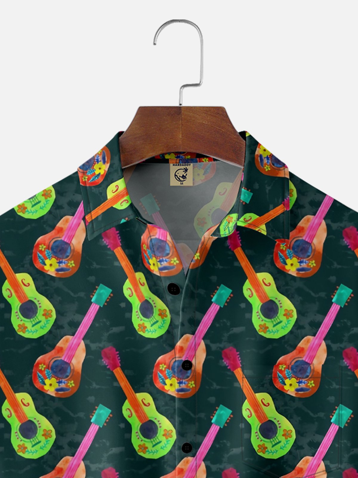 Moisture-wicking Mexican Guitar Chest Pocket Casual Shirt
