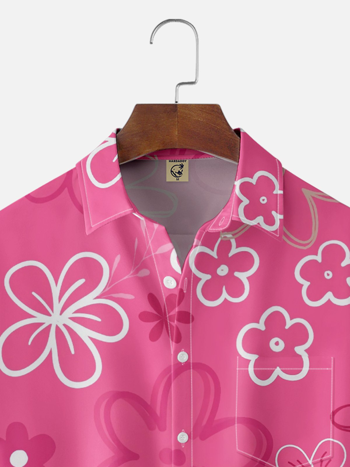 Moisture-wicking Floral Chest Pocket Hawaiian Shirt