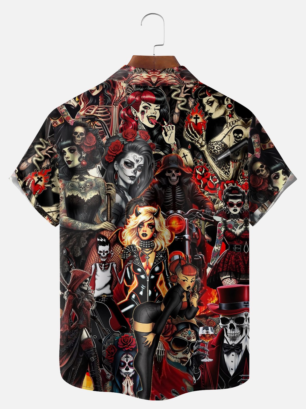 Big Size Moisture-wicking Mexican Culture Cinco de Mayo Day of the Dead Chest Pocket Casual Shirt