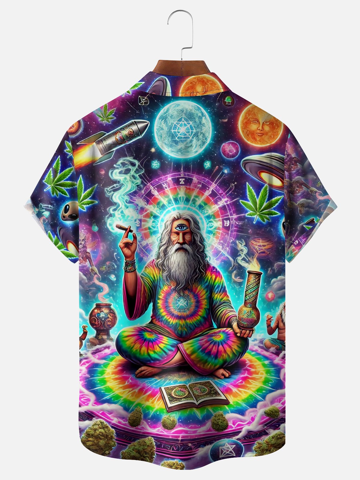 Moisture-wicking Hippie Chest Pocket Hawaiian Shirt