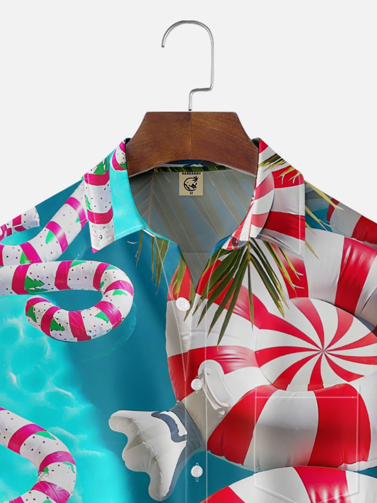 Moisture-wicking Christmas Candy Canes Chest Pocket Casual Shirt