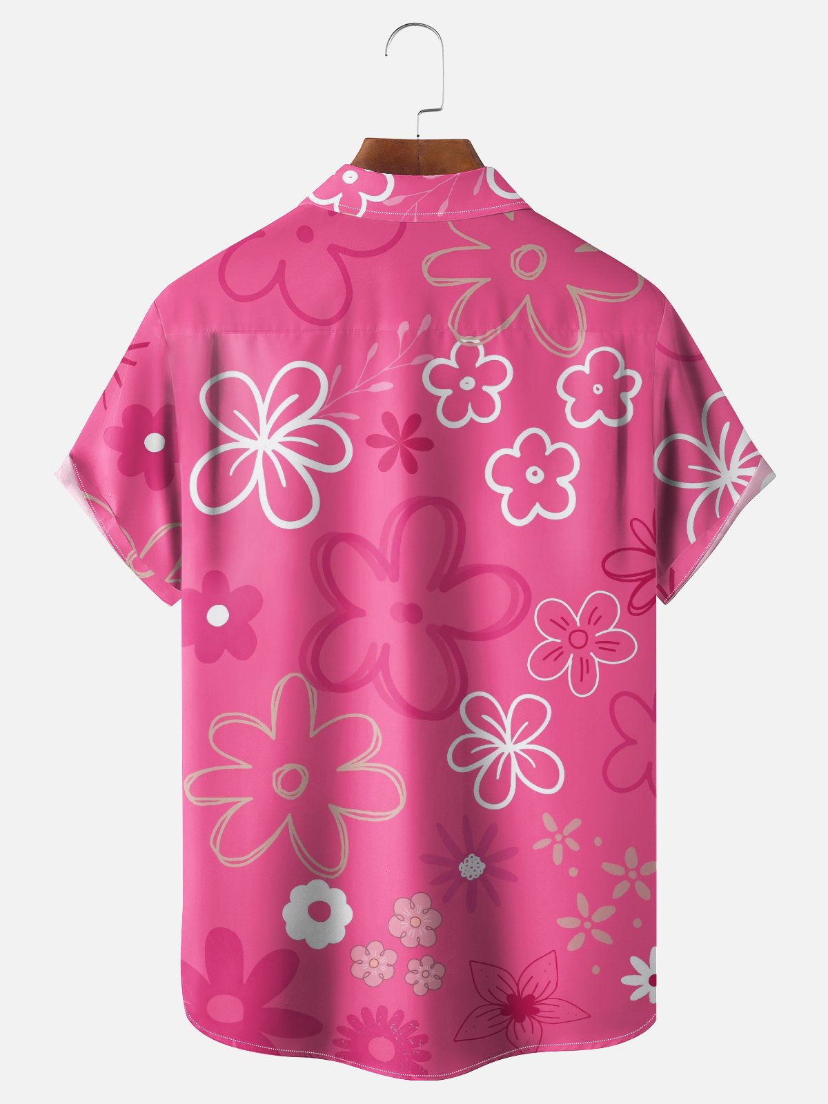 Moisture-wicking Floral Chest Pocket Hawaiian Shirt