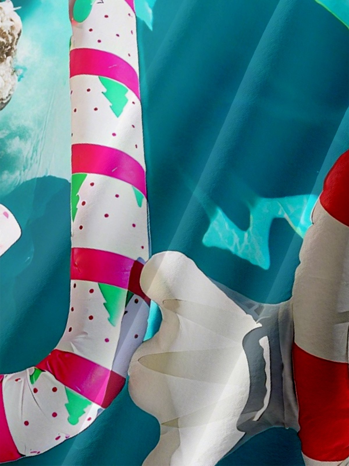 Moisture-wicking Christmas Candy Canes Chest Pocket Casual Shirt