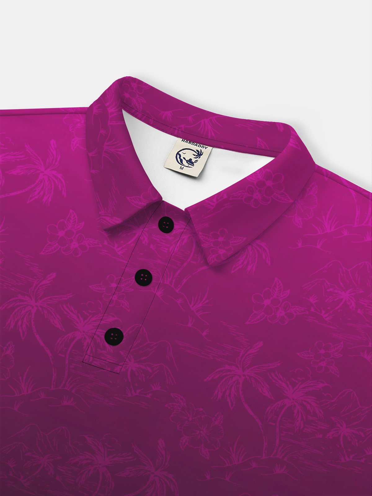 Moisture-Wicking 3D Ombre Coconut Tree Short Sleeve Golf Polo