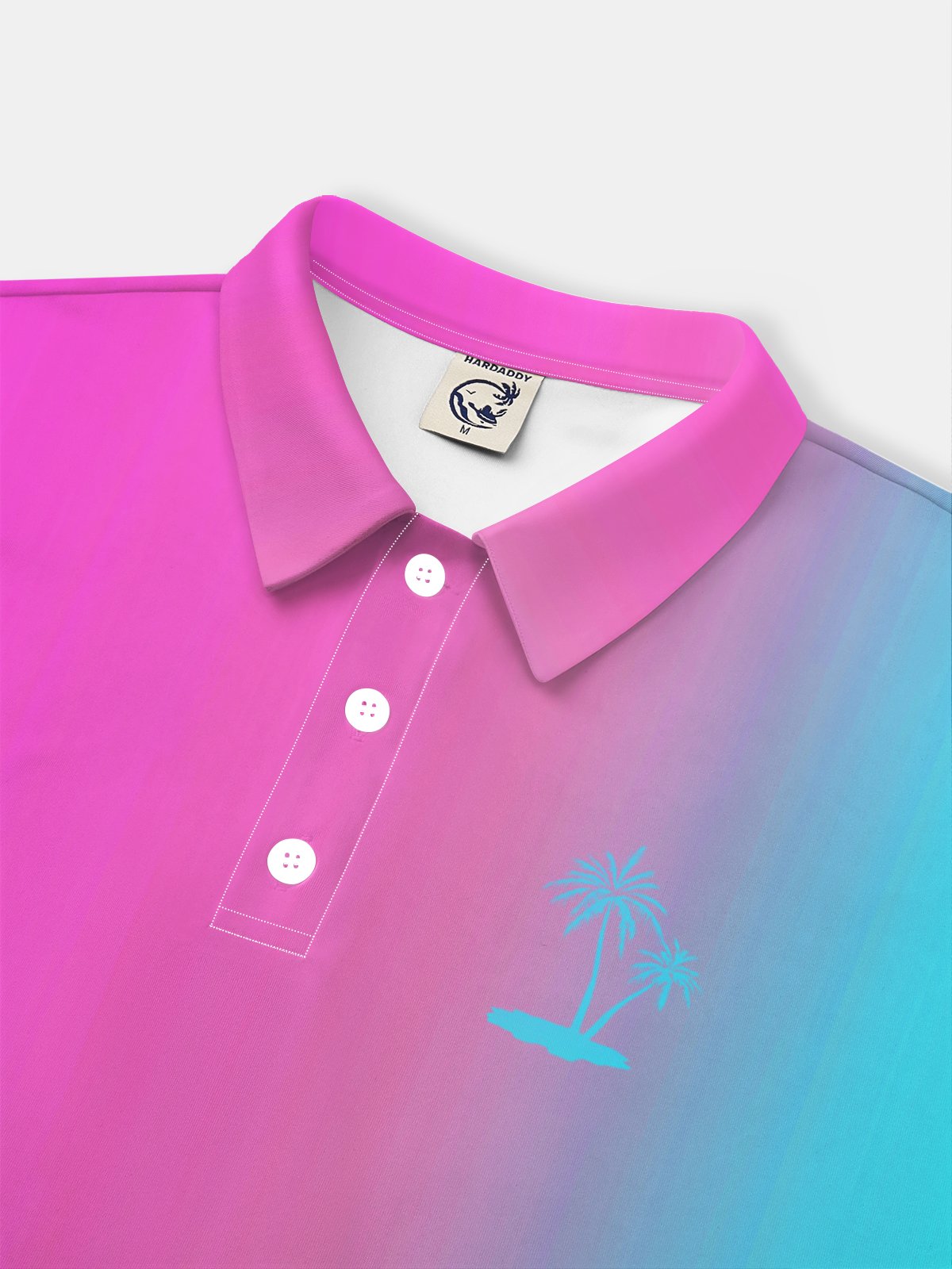 Moisture-Wicking Gradient Coconut Tree Short Sleeve Golf Polo