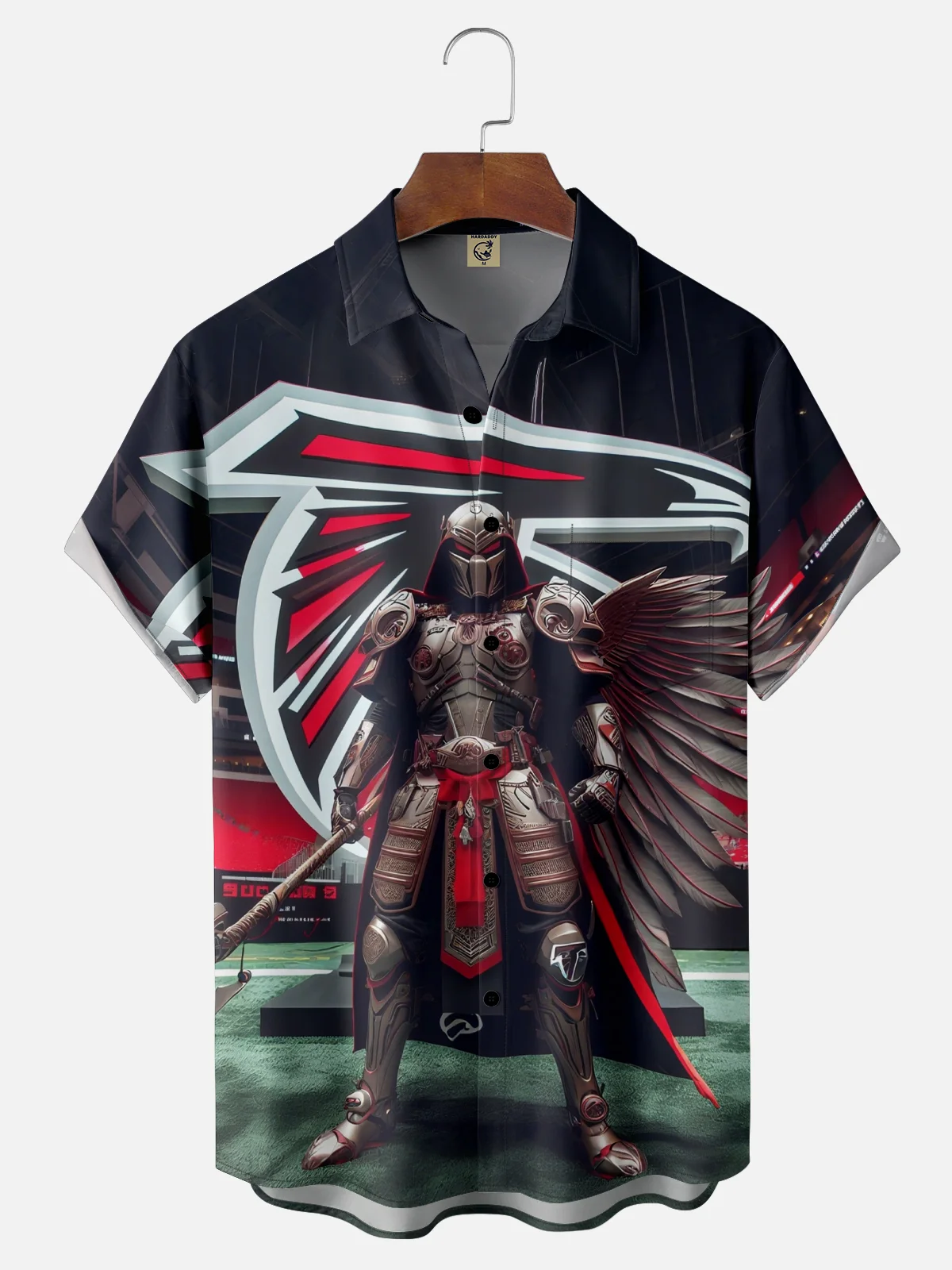 Moisture-wicking American Football Atlanta Fun Art Falcons Chest Pocket Casual Shirt